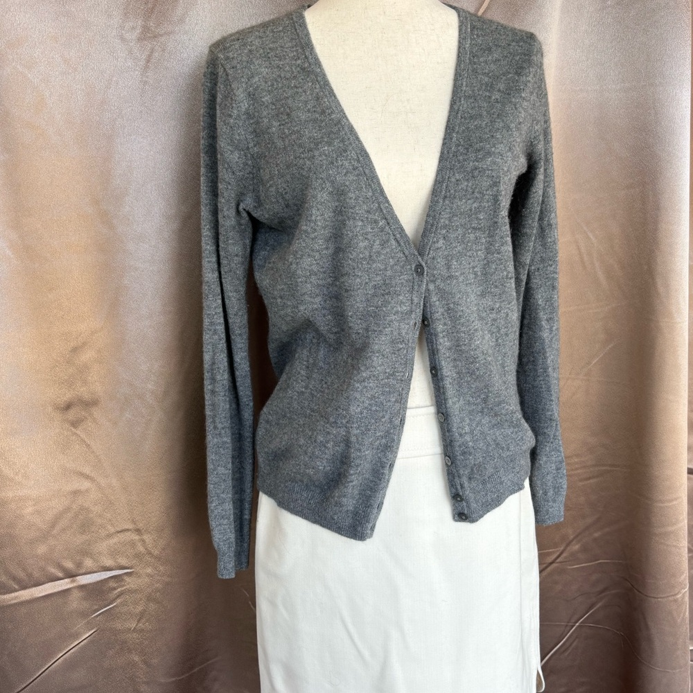 gray cashmere cardigan